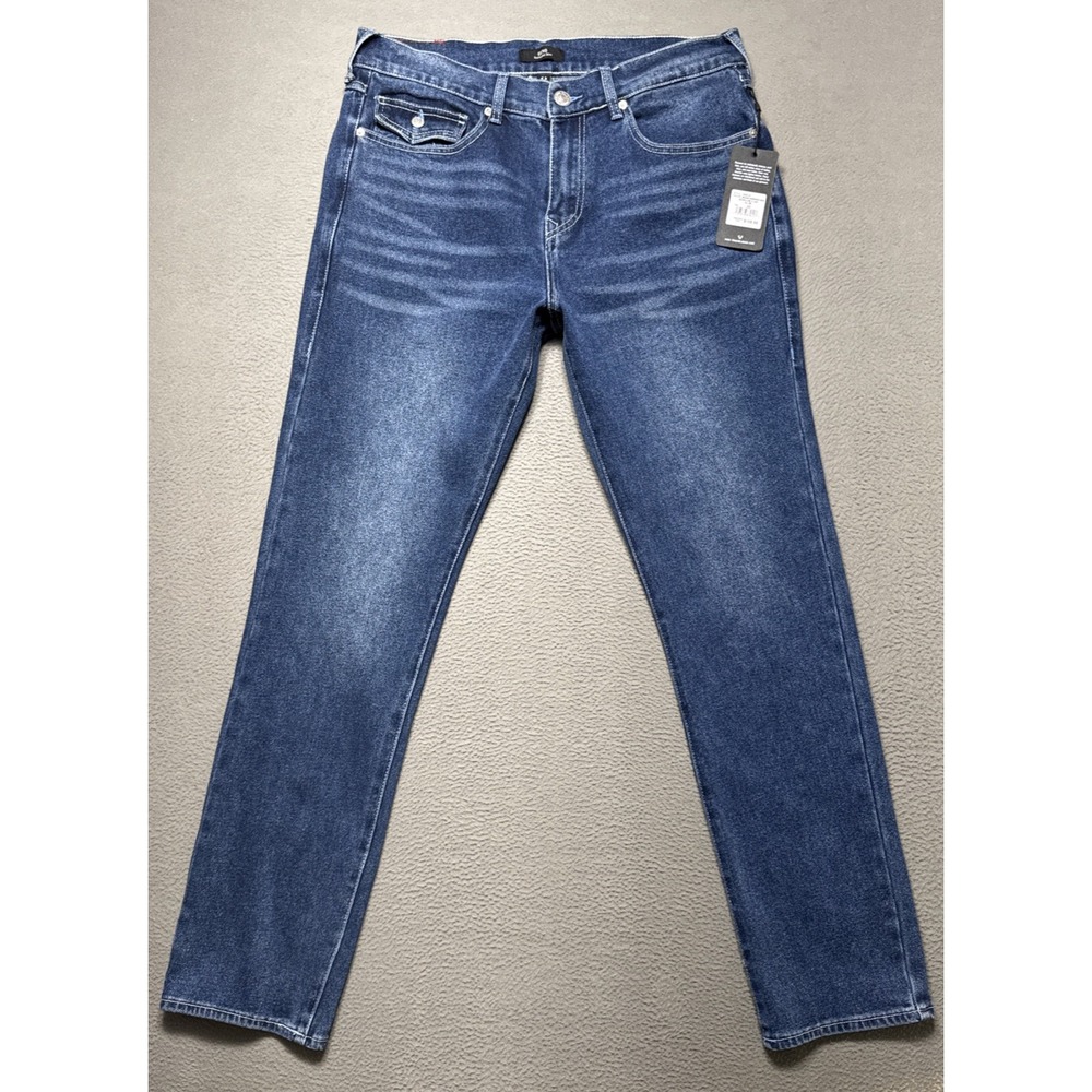 True Religion Geno Jeans Mens Sz 32x32 SN Flap Pocket Relaxed Slim Stretch Denim